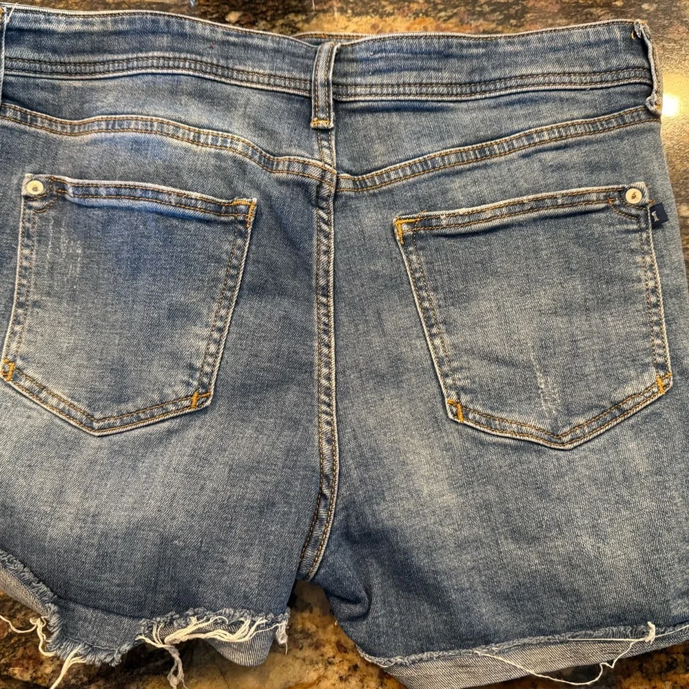 Anthropologie Pilcro High-Rise Denim Shorts Size 30 Button Fly Distressed - Picture 6 of 6